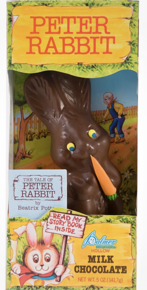 Happy Easter Palmer 8” Milk Chocolate Bunny W Peter Rabbit Story Book-NEW