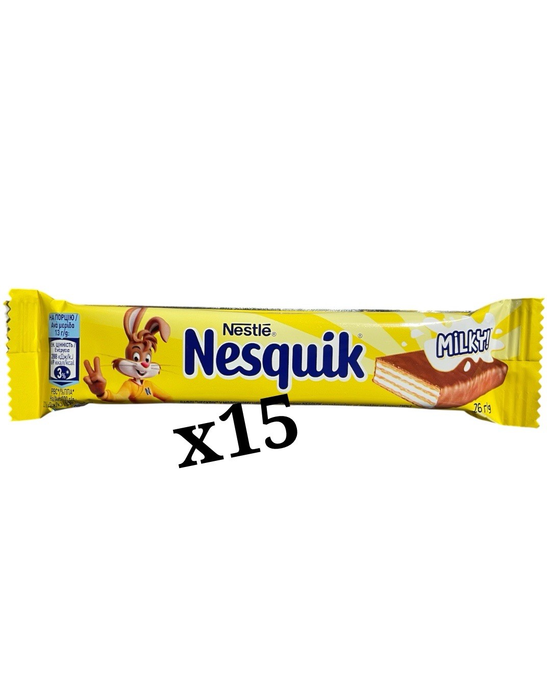 Nestlé Nesquik DUO Wafer Bars 26g x 15 – Milk Chocolate