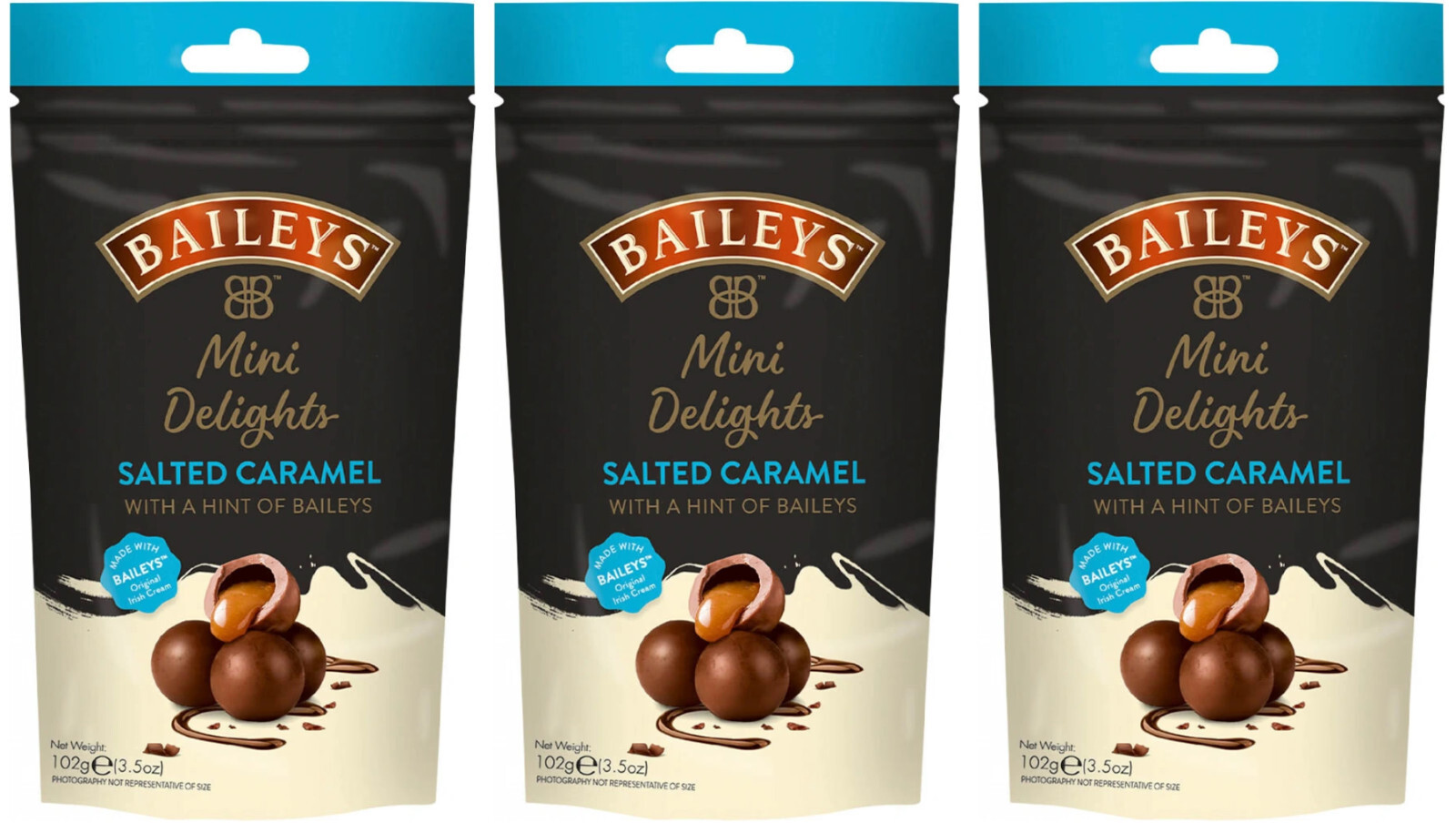 3 BAILEYS Salted Caramel Mini Delights Chocolate Sweets with Irish Cream 102g