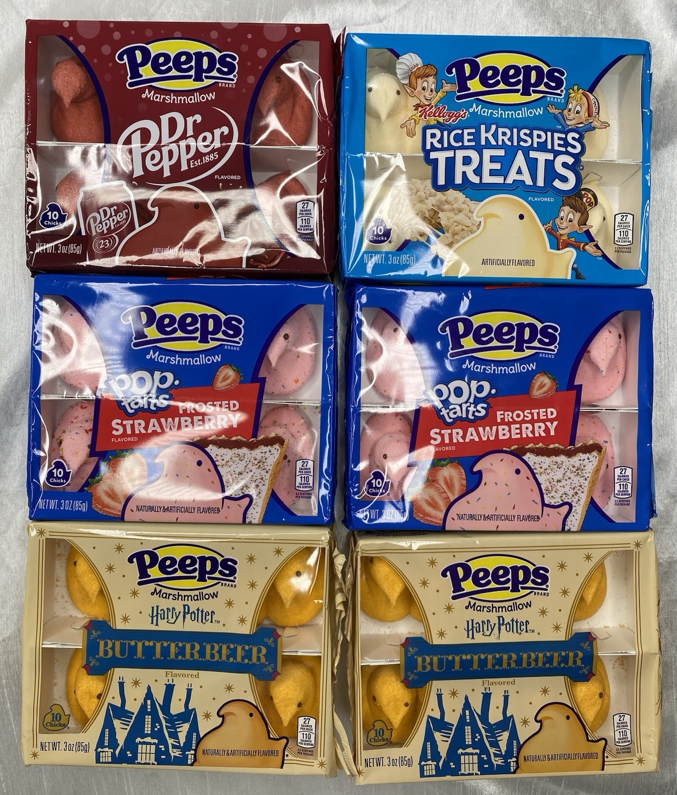 Lot Of 6 Peeps Marshmallow Harry Potter, Dr. Pepper, Pop Tarts, Rice Krispy