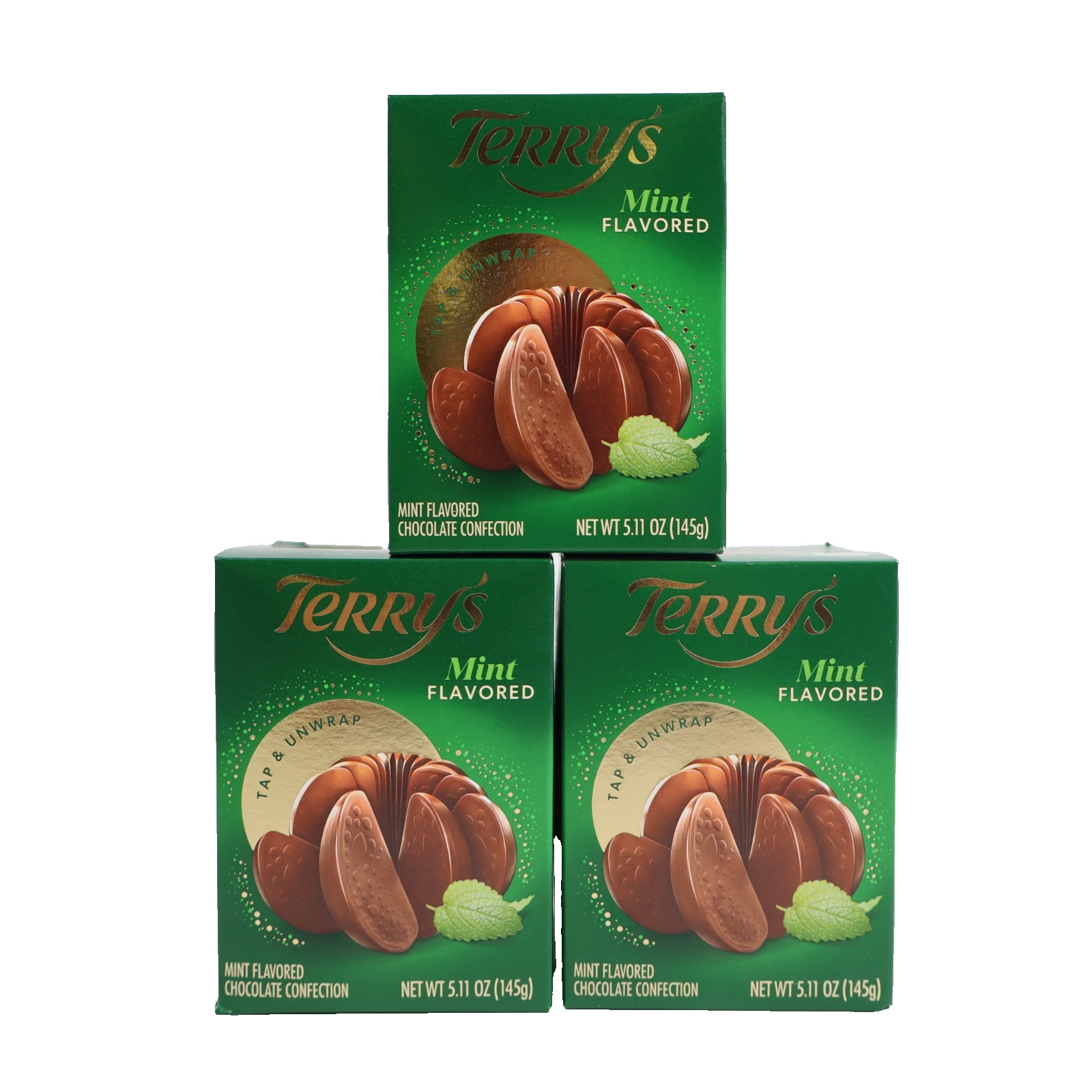 3 PACK Terry’s Milk Chocolate Natural Mint Splits into 20 sections Candy 5.11oz
