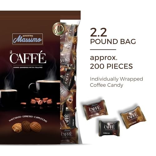 Assorted Coffee Candy – 2.2 lb Bulk Bag, Espresso, Macchiato, Cappuccino Flavors