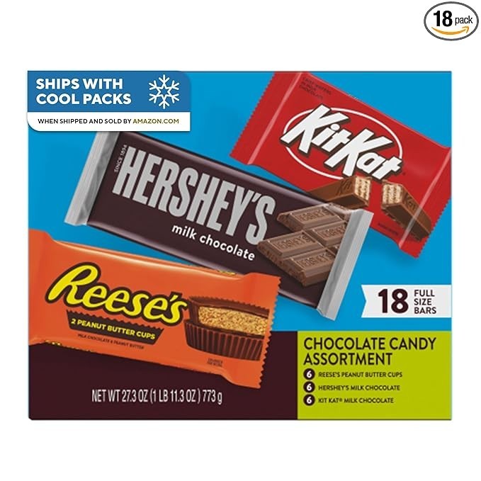 KIT KAT and REESE’S Assorted Milk Chocolate Candy Variety Box, 27.3 oz 18 Count