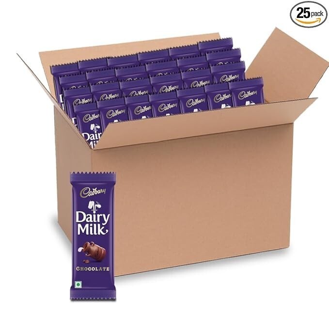 Cadbury Dairy Milk Chocolate Bar, 21 g (Pack Of 25), 525 gram FREE SHIPPING.