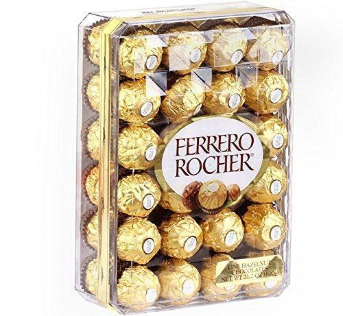 FERRERO ROCHER FINE HAZELNUT CHOCOLATE CANDY 48 INDIVIDUALLY GOLD WRAPPED BOX