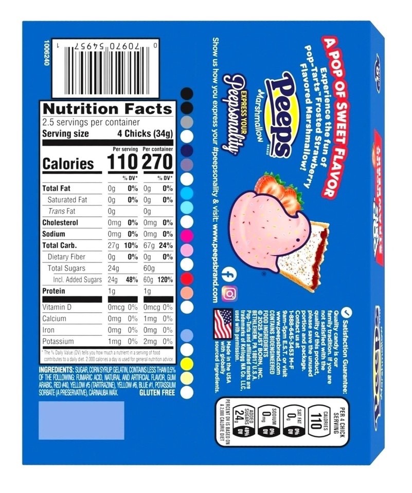 2 PEEPS Pop-Tarts Frosted Strawberry 2 Packs of 10 Chick Easter Candy