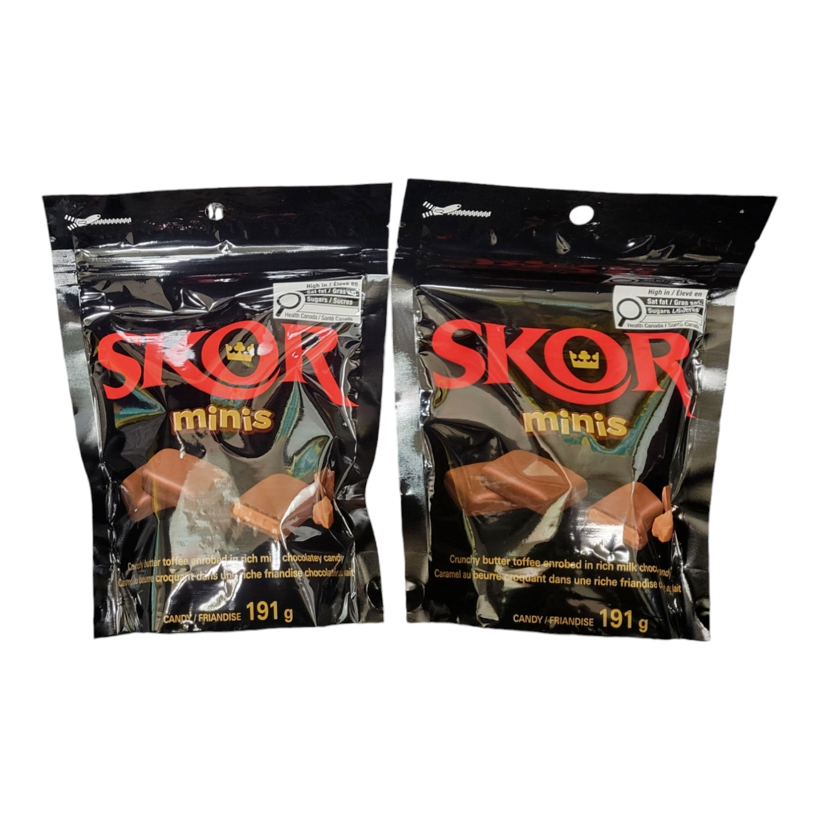 Skor Minis Chocolates Butter Toffee Candy (2 Packs of 191 g each)