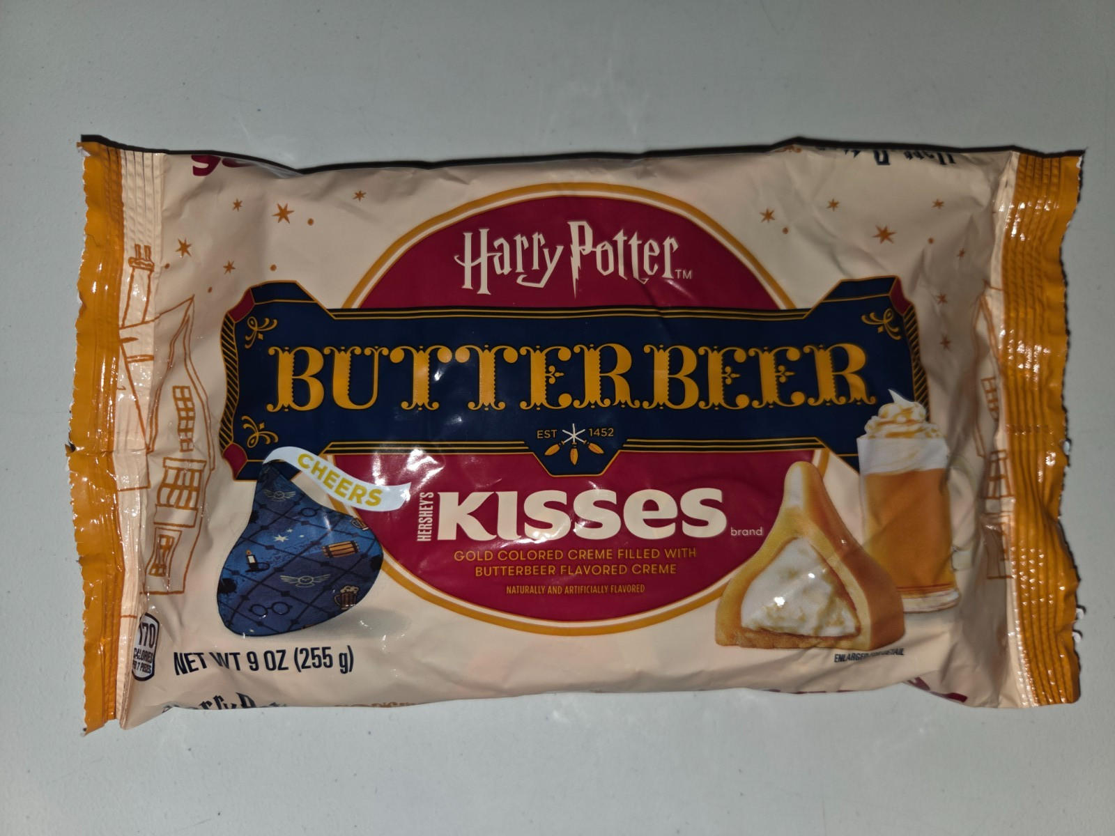 Harry Potter Butterbeer Hershey Kisses Chocolate Candy 9 oz Bag Best By 10/2026