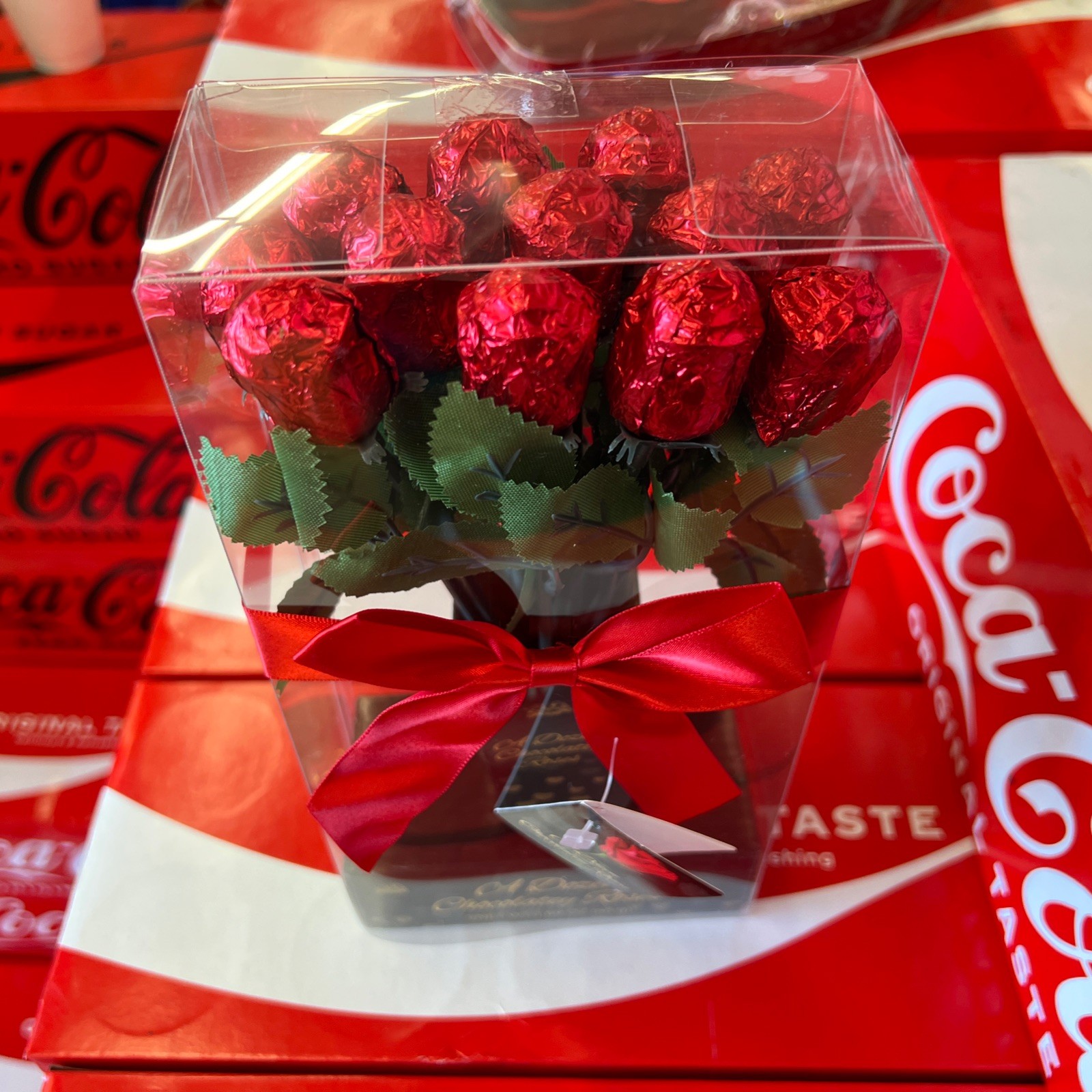 1- Dozen Belgian Milk Chocolate Roses in Gift Box Valentine’s Day Gift Roses