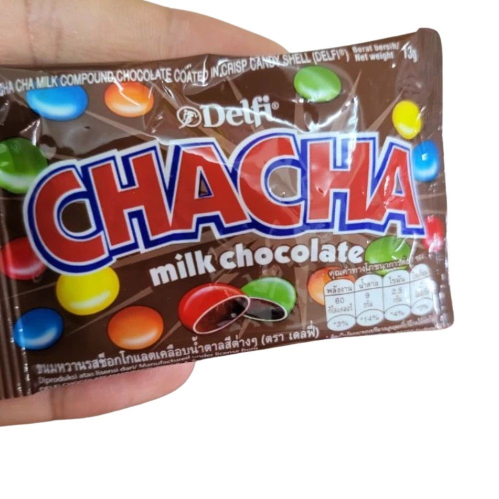 ChaCha Milk Chocolate Snack Delfi Colorful Candy Shell Sweet Treats 12 Pcs