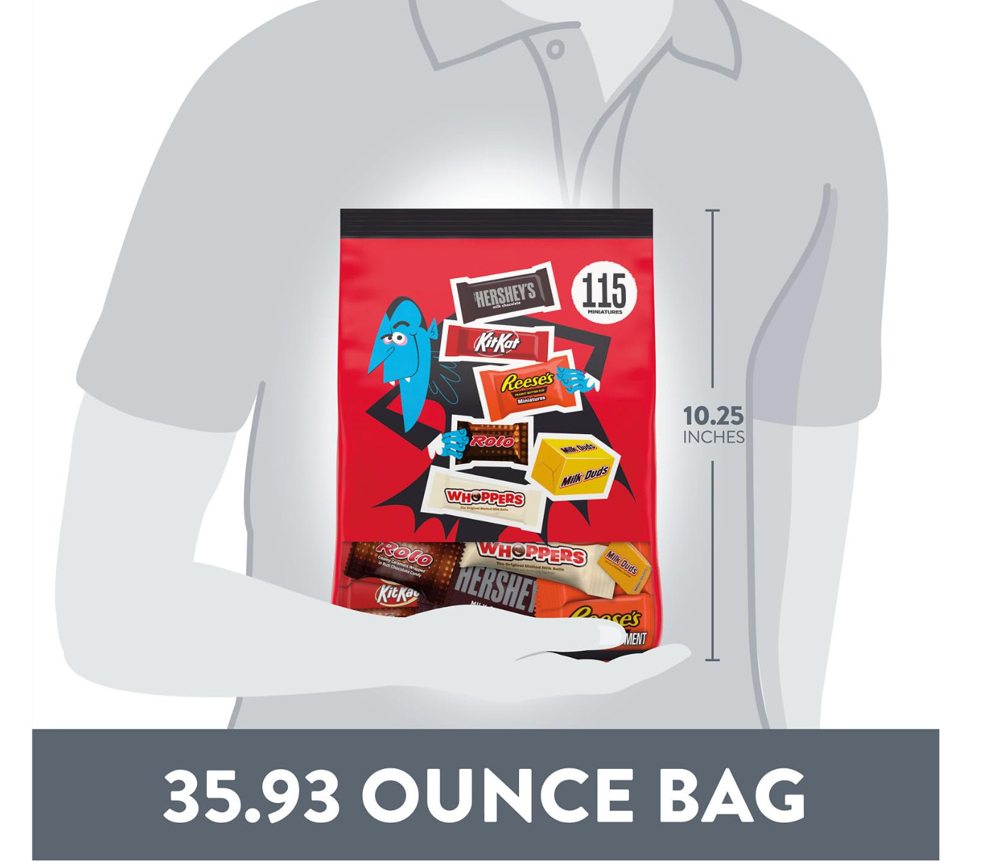 Hershey Miniatures Assorted Flavored, Halloween Candy Bulk Bag, 35.93 oz (115 Pi