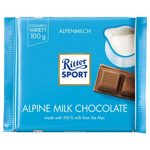 2 x Ritter Sport Alpine Milk Genuine Chocolate Bar Sweets