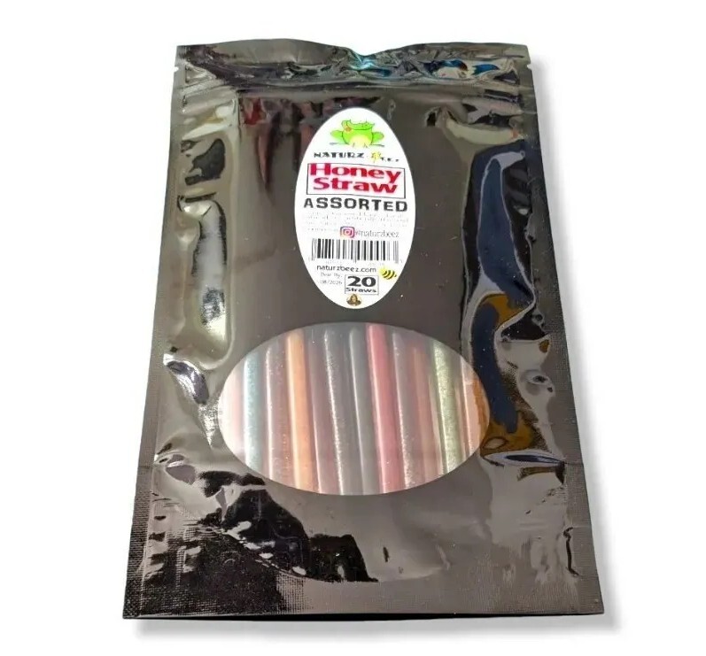HONEY STICKS 20 Straws ASSORTED FLAVORS PURE USA HONEY INSIDE Each Honey Straw