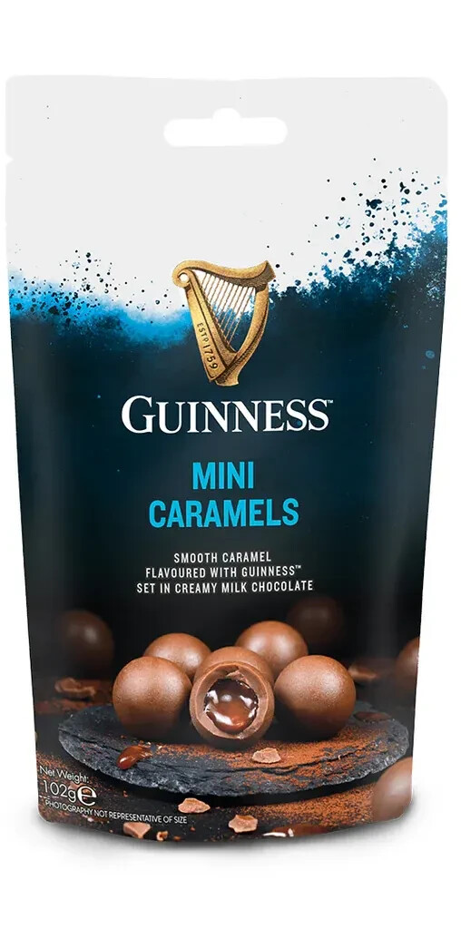 GUINNESS Mini Caramels Milk Chocolate Balls with Guinness Filling Pouch 102g