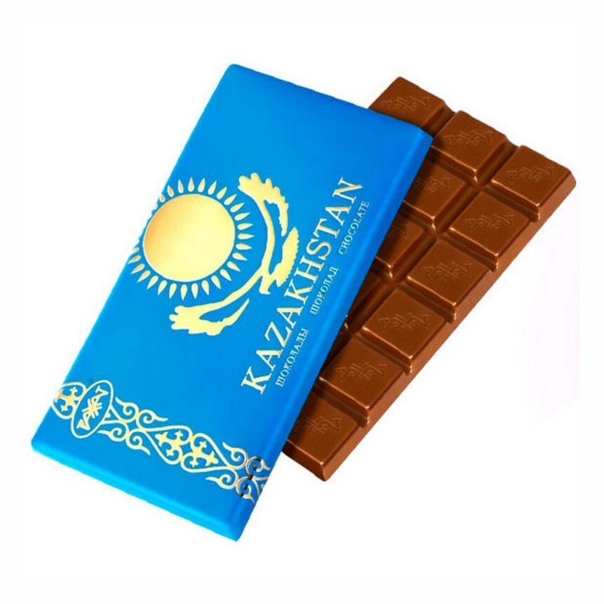 Kazakhstan Milk Chocolate Bar. Print With Kazakh Flag( 100 grams)