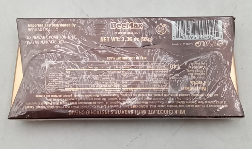 BeeMax Authentic Dubai-Style Mini Chocolate Bar 3.36 oz Pack of 3