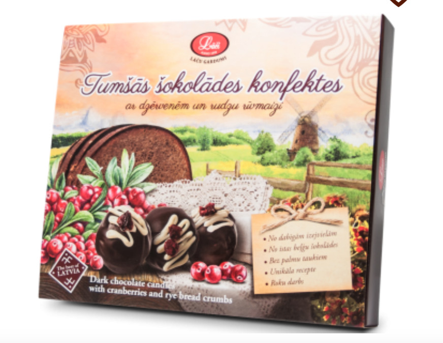 FREE Ship + Laci Dark Belgium Chocolate with Cranberries Ruy Bread made Latvia