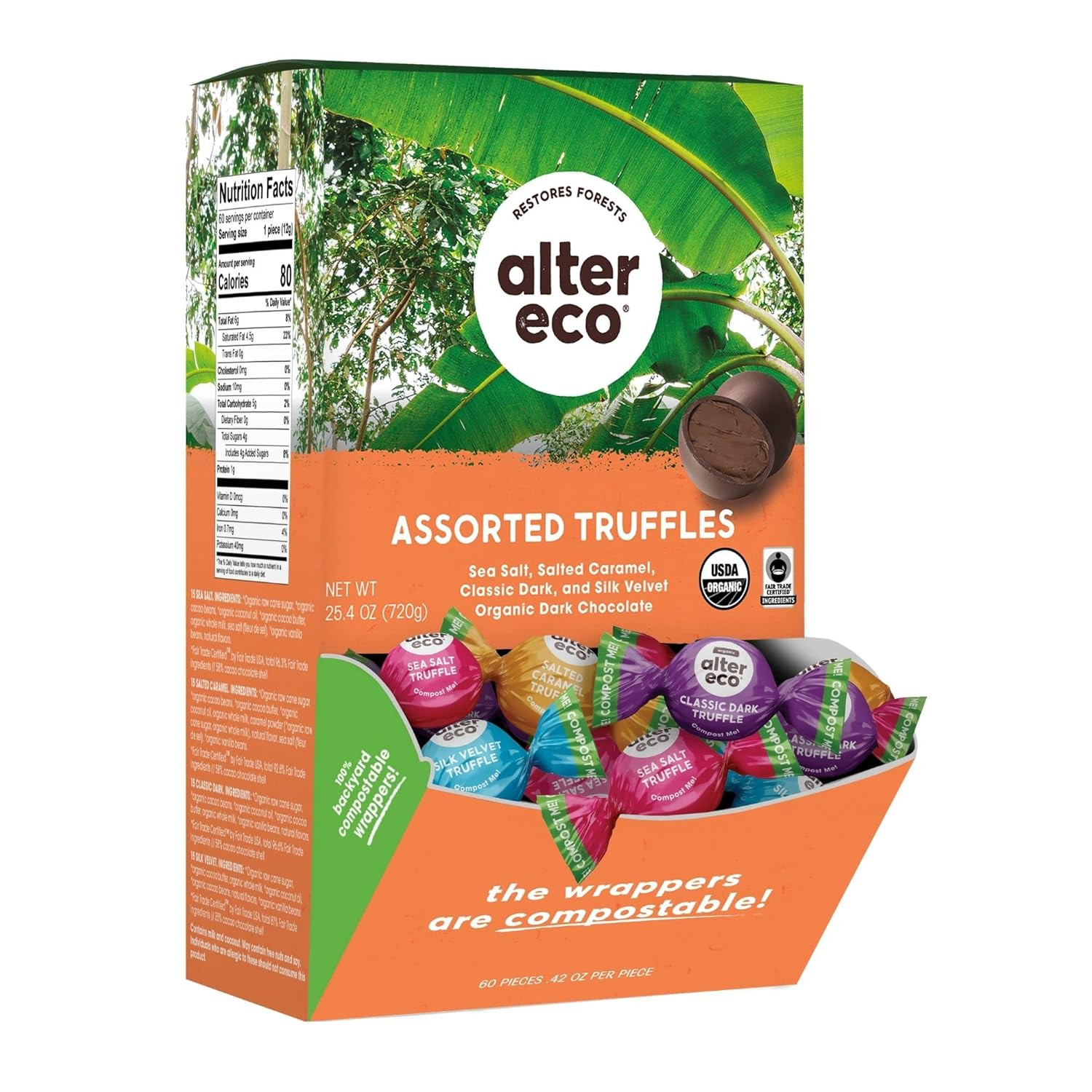 | Dark Chocolate Truffles | Pure Dark Cocoa, Fair Trade, Organic, Non-Gmo, Glute