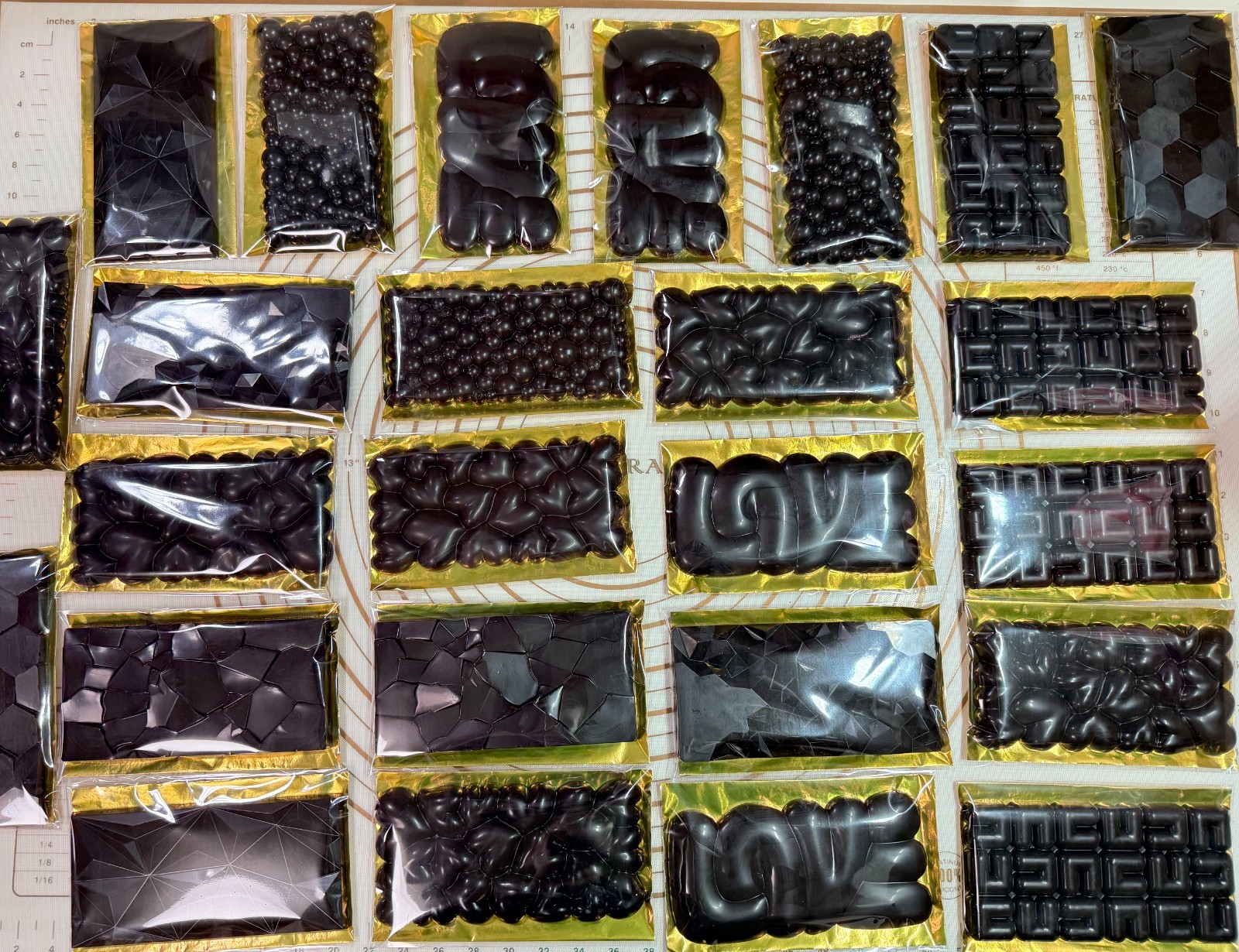 25 Zero Sugar 3D Dark Chocolate Bars in Unique Design Beautiful Artistic Shape.