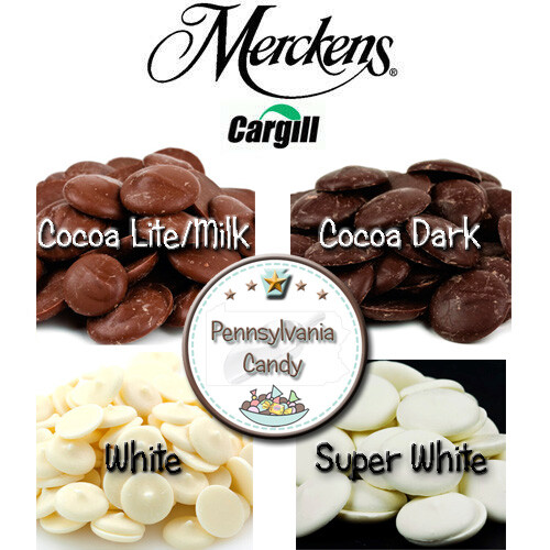 Merckens 2 LB Cocoa LITE Milk OR DARK Chocolate Wafers Discs Melts Mothers Day