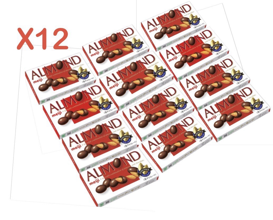 Meiji Almond Chocolate Best Seller Premium Nuts X12