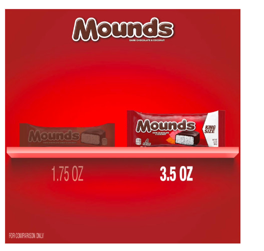 Mounds King Size Coconut Dark Chocolate Candy Bars 3 Pack 3.5oz 4 Pieces Each