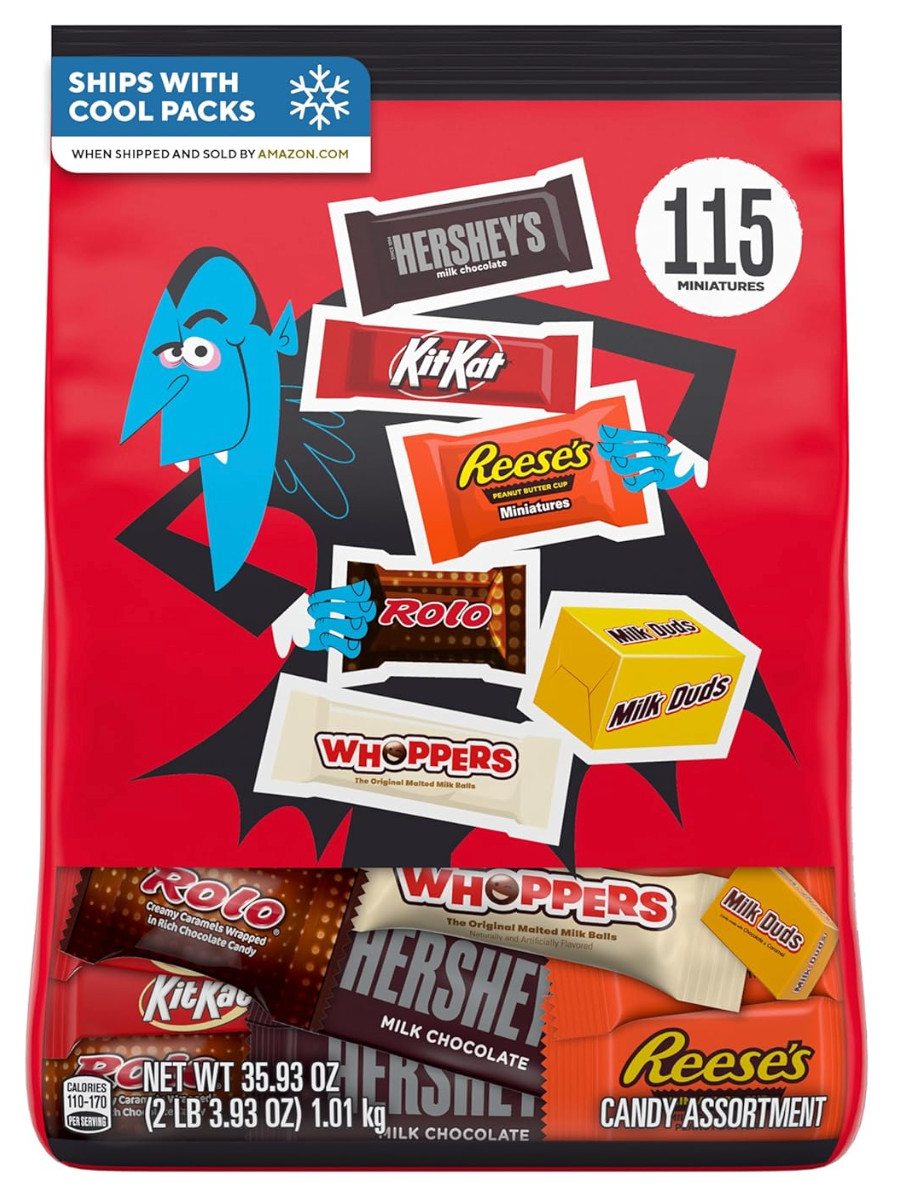 Hershey Miniatures Assorted Flavored, Halloween Candy Bulk Bag, 35.93 oz (115 Pi