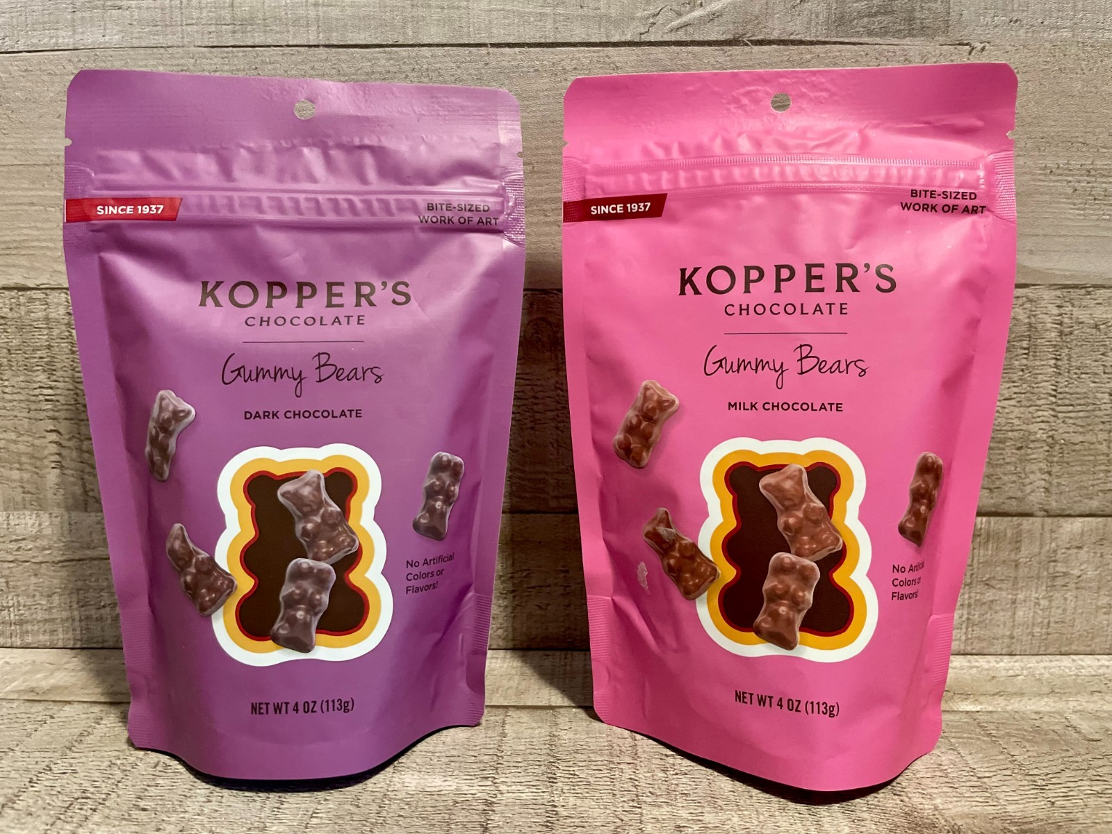 Kopper’s Chocolate Covered Gummy Bears Milk & Dark Chocolate (2pk)