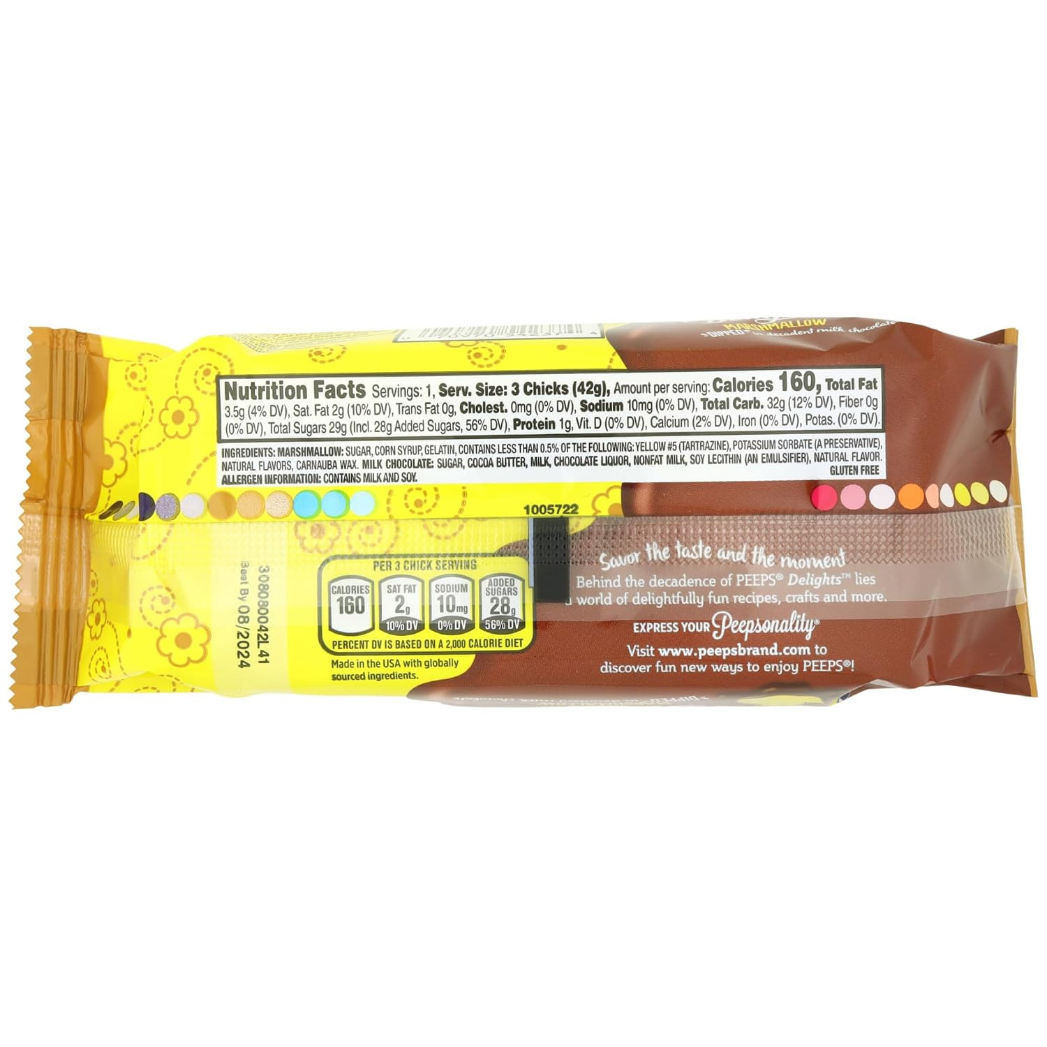Milk Chocolate Dipped Peeps 1.5 Ounces (Pack of 2)