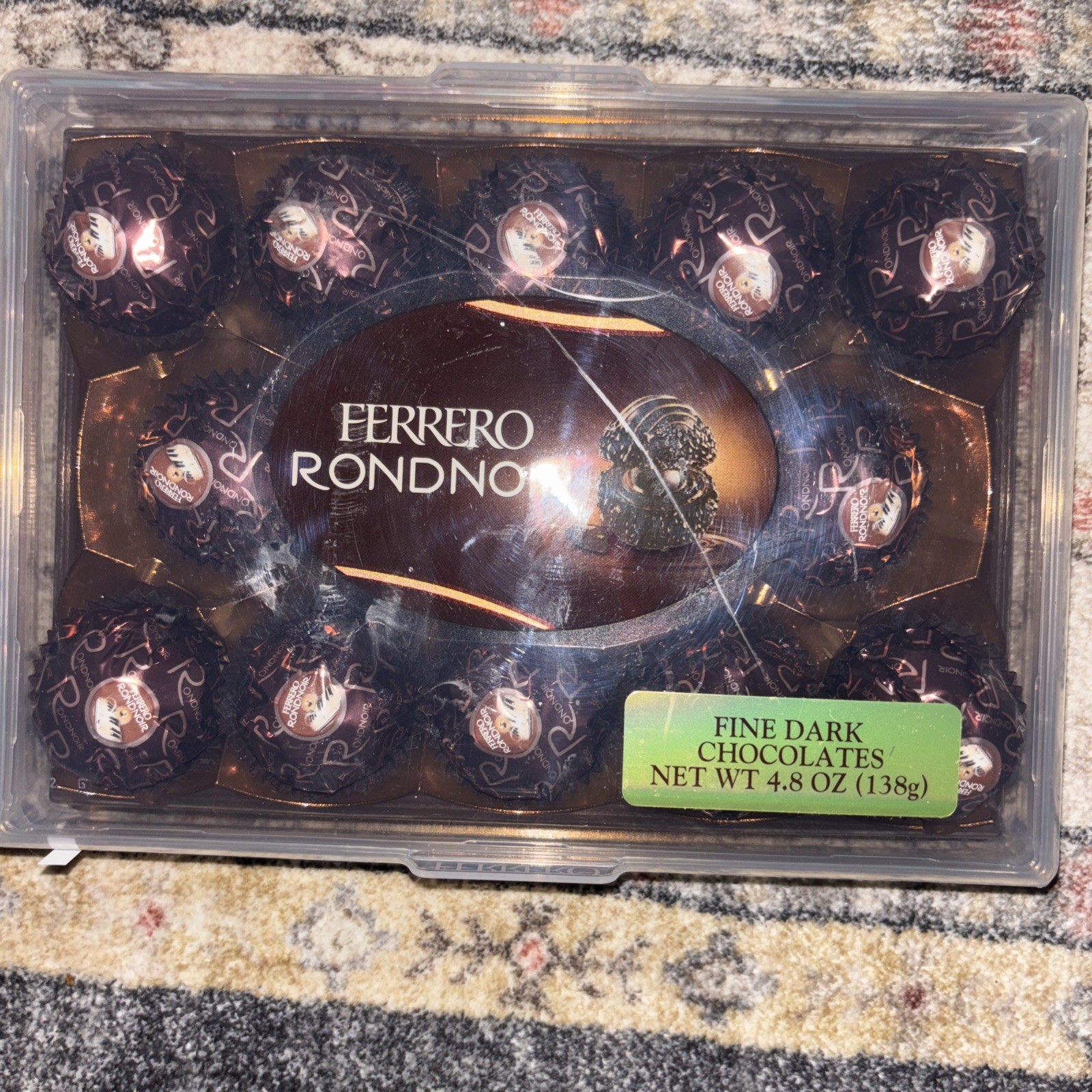 Ferrero Rondnoir Dark Chocolate Gift Box 14 Count 4.8 oz Premium Chocolates