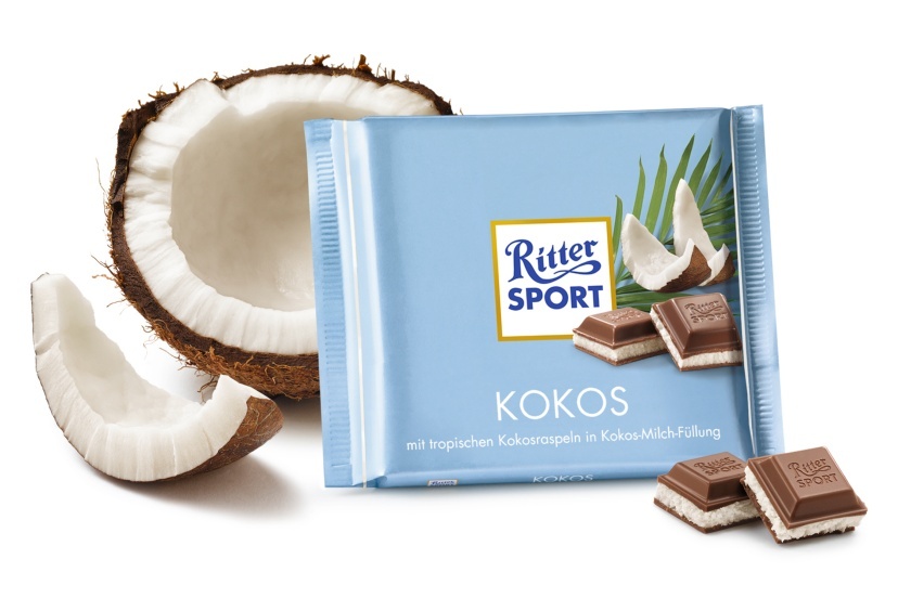 3 pack Ritter Sport Coconut Chocolade NEW and fresh from Germany