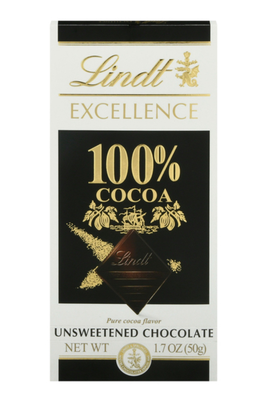 🟢 New Lindt Excellence 100% Cocoa Unsweetened Chocolate Pieces 1.7oz (1-Bar)