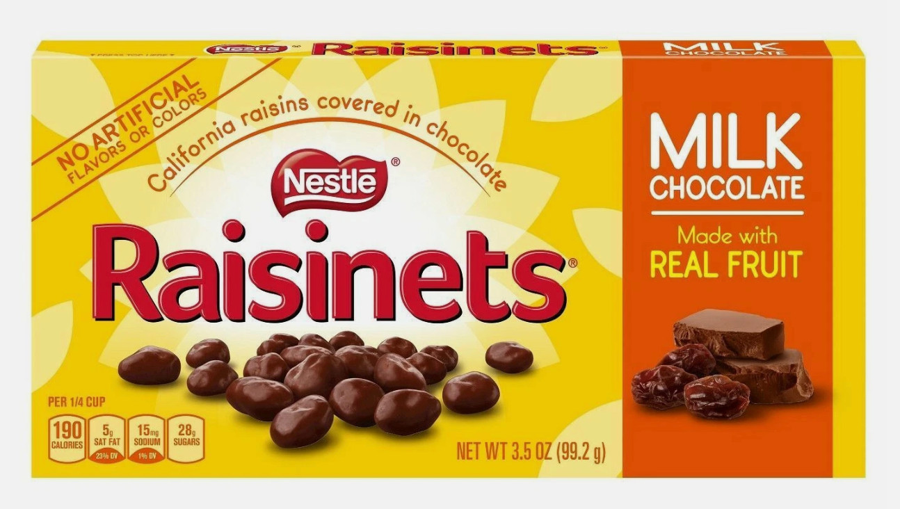 Milk Chocolate covered California Raisins, (6 Boxes Raisinets) 3.1oz