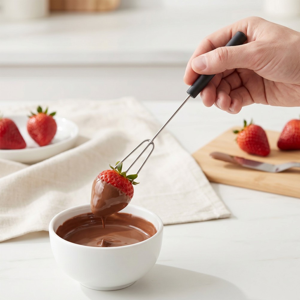 5Pcs Reusable Stainless Steel Chocolate Candy Making Dipping Fork and Spoon Kit