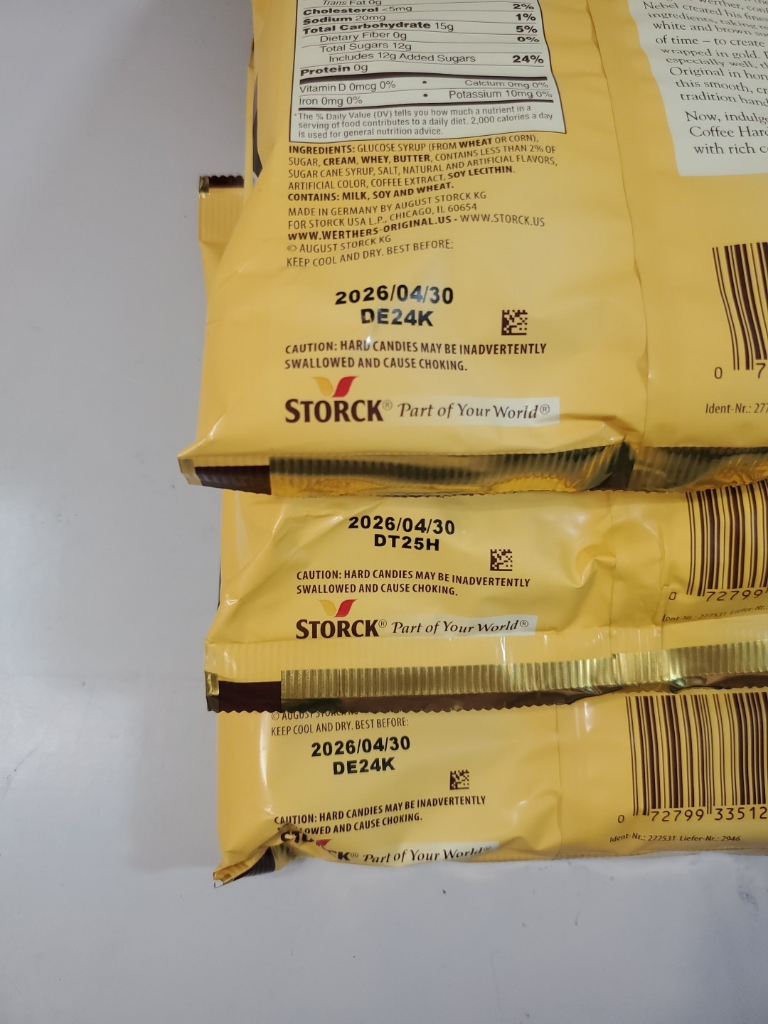 5 Werthers Original Caramel Coffee Hard Candies 5.5oz Tot 27.5oz Exp 4/30/26 (G1
