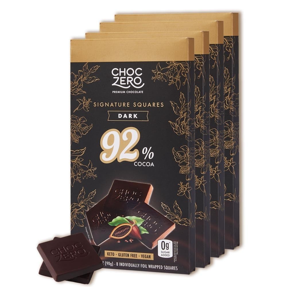 Rich 92% Cocoa Dark Chocolate – , Individually Wrapped Squares for Snacking