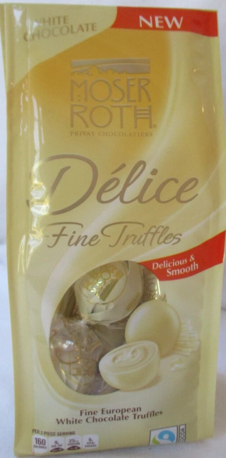 **NEW** MOSER ROTH DELICE EUROPEAN WHITE CHOCOLATE TRUFFLES 4.9-OZ BAG