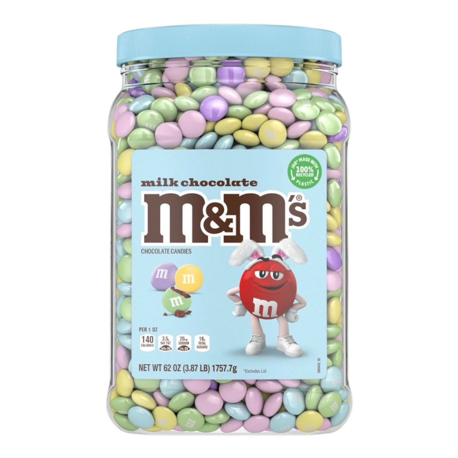 M&M’s Milk Chocolate Candies Easter Jar 62 oz, Chocolate Sweet & Assortment