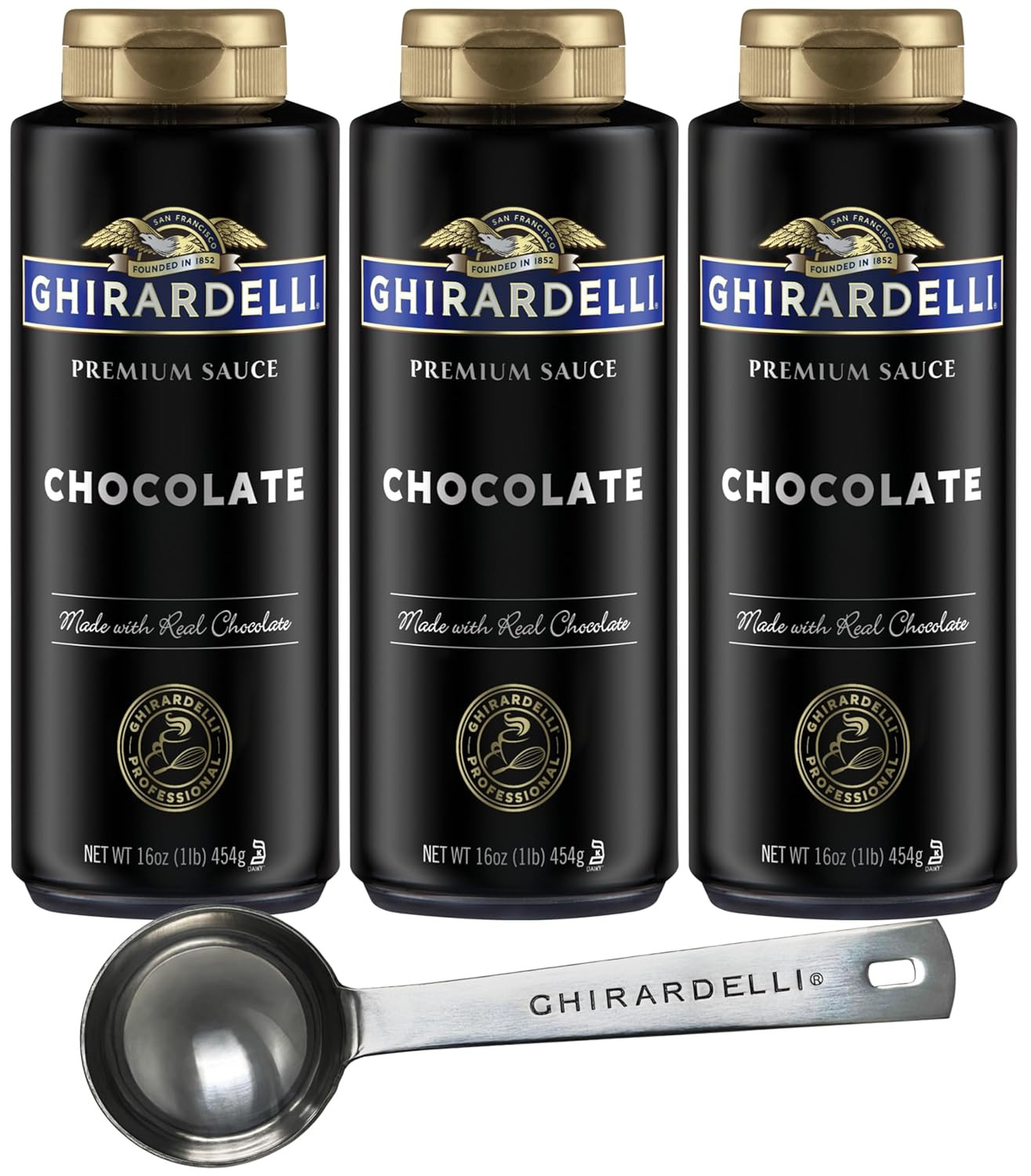 Ghirardelli Chocolate Sauce, 16 Ounce Squeeze Bottle (Pack of 3) with Ghirardell