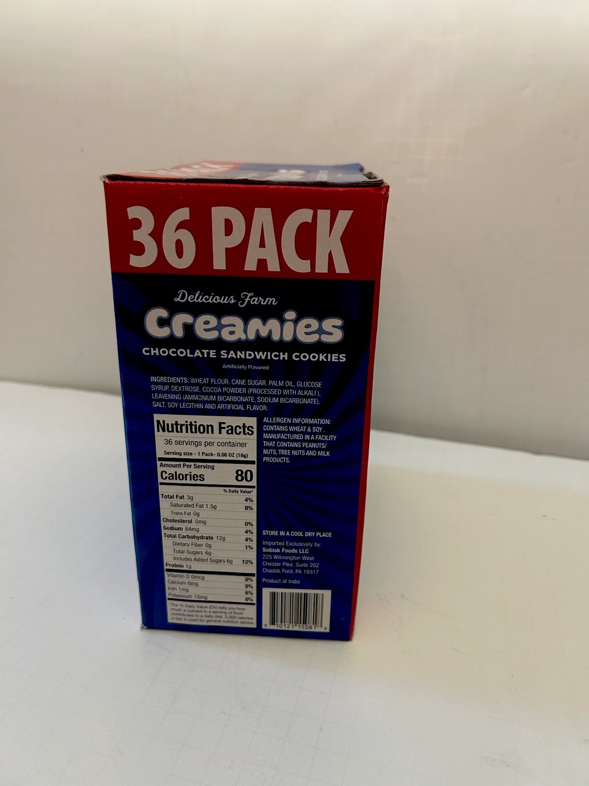 4 Boxes Delicious Farm Creamies Chocolate sandwich Cookies-144 Count