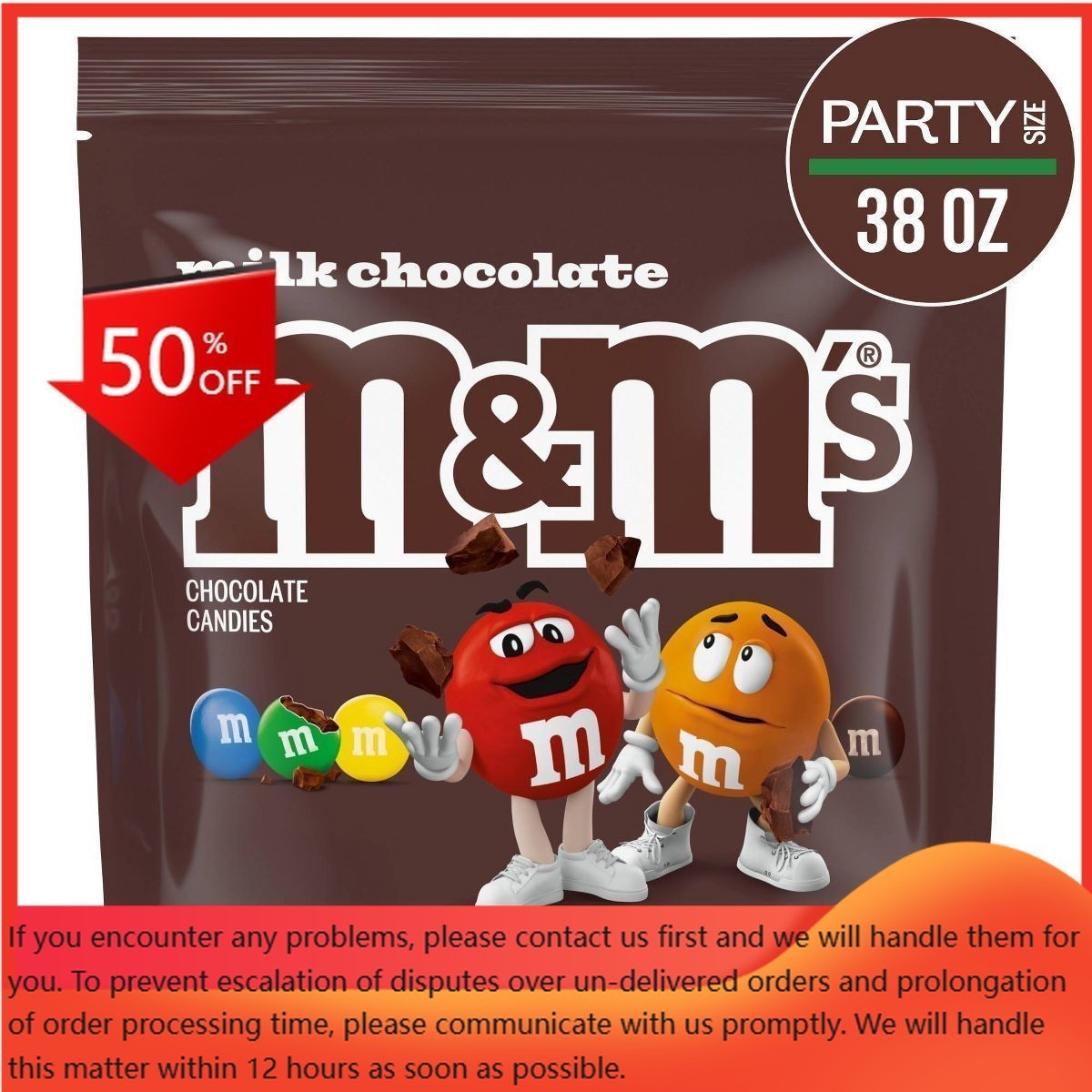 M&M’s Party Size Milk Chocolate Candy – 38oz
