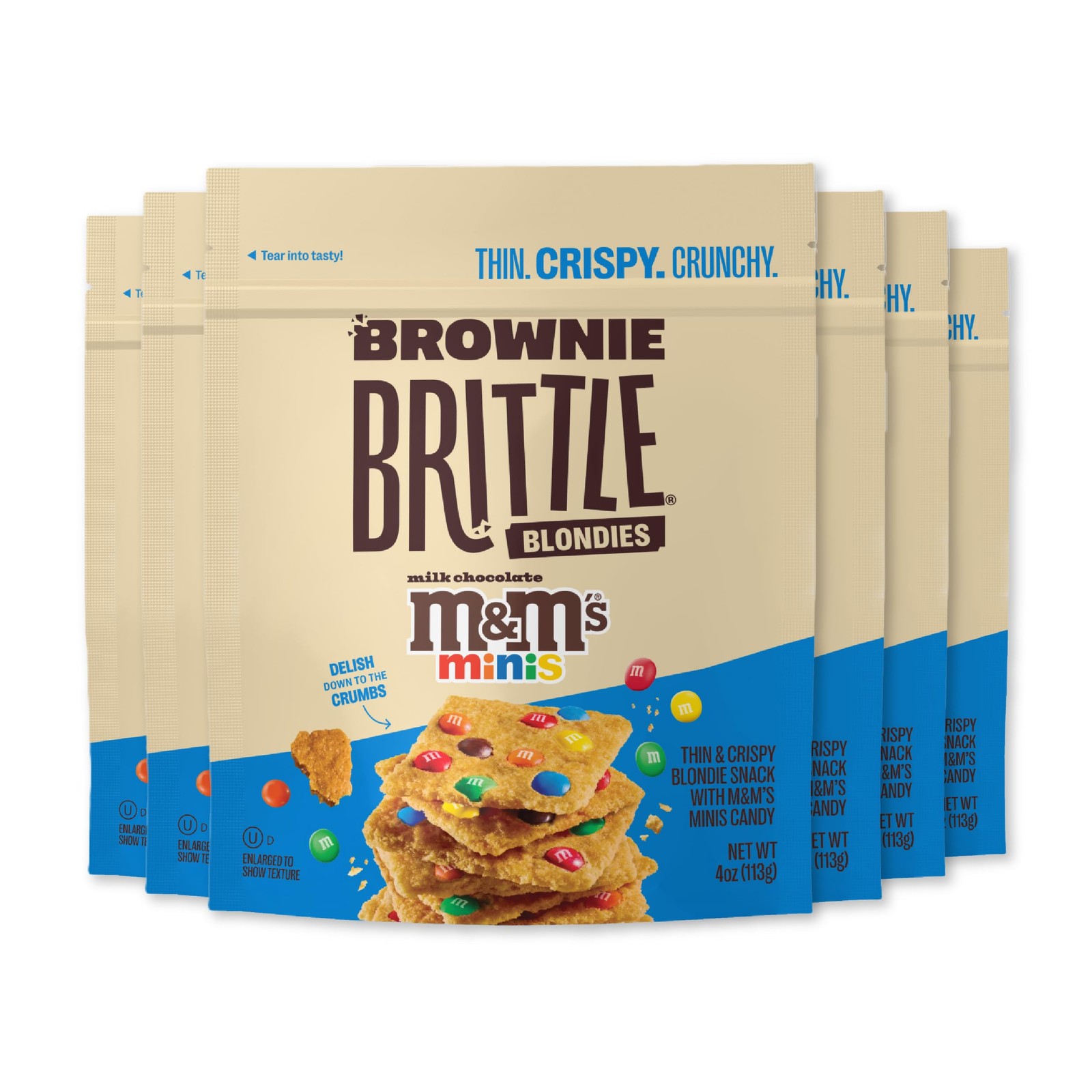Brownie Brittle – M&M’S Minis Blondie Thin and Crispy Sweet Snacks Pack of 6,…