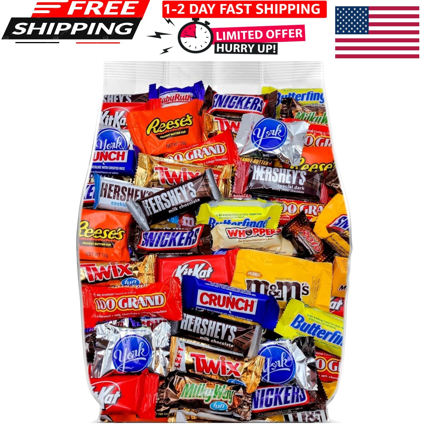 Assorted Chocolate Candy Variety Pack 5lb – Bulk Candy Individually Wrapped -…