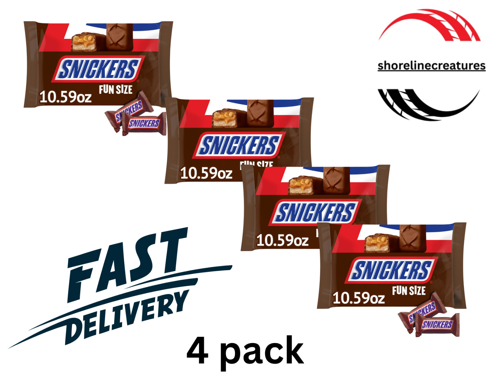Snickers Fun Size Chocolate Candy Bars – 10.59 Oz – 2 Pack Free Shipping