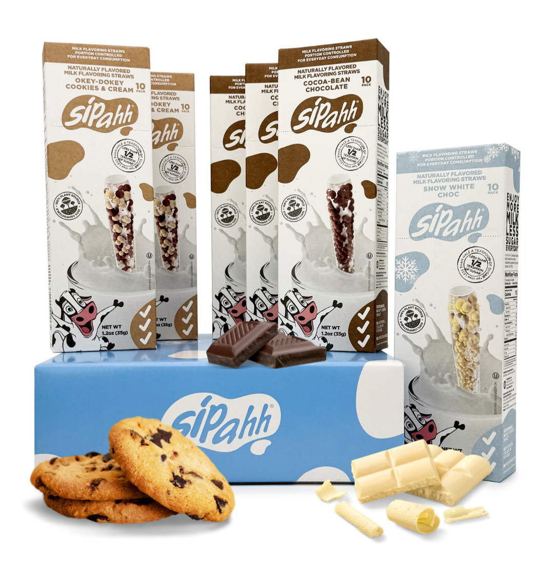 Sipahh Chocolate Lovers 60 Pack Bulk Value Pack Milk Flavoring Drinking Straws