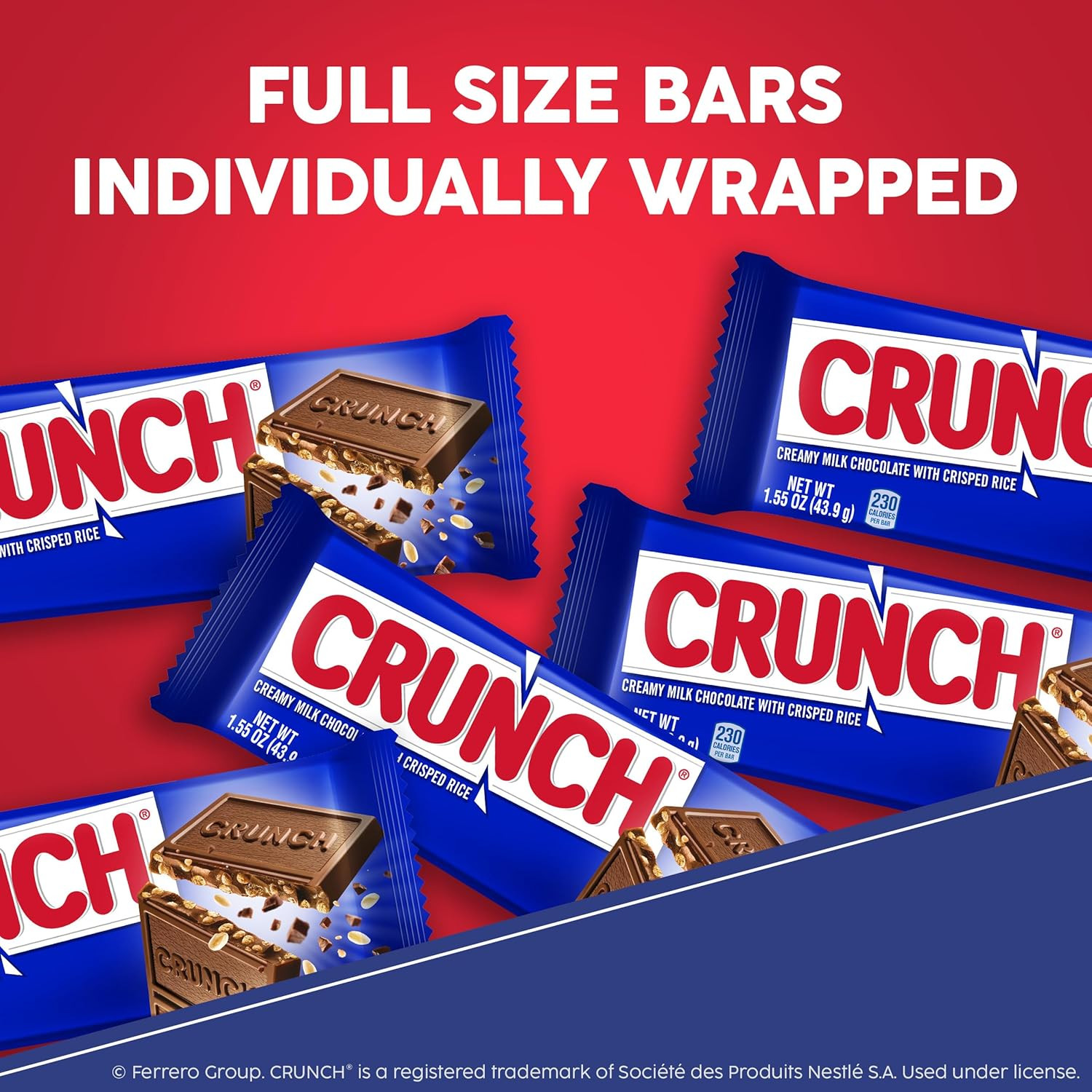 Candy Bar, Creamy Milk Chocolate with y Crisped Rice, Share Pack, 18 Count, 2.7