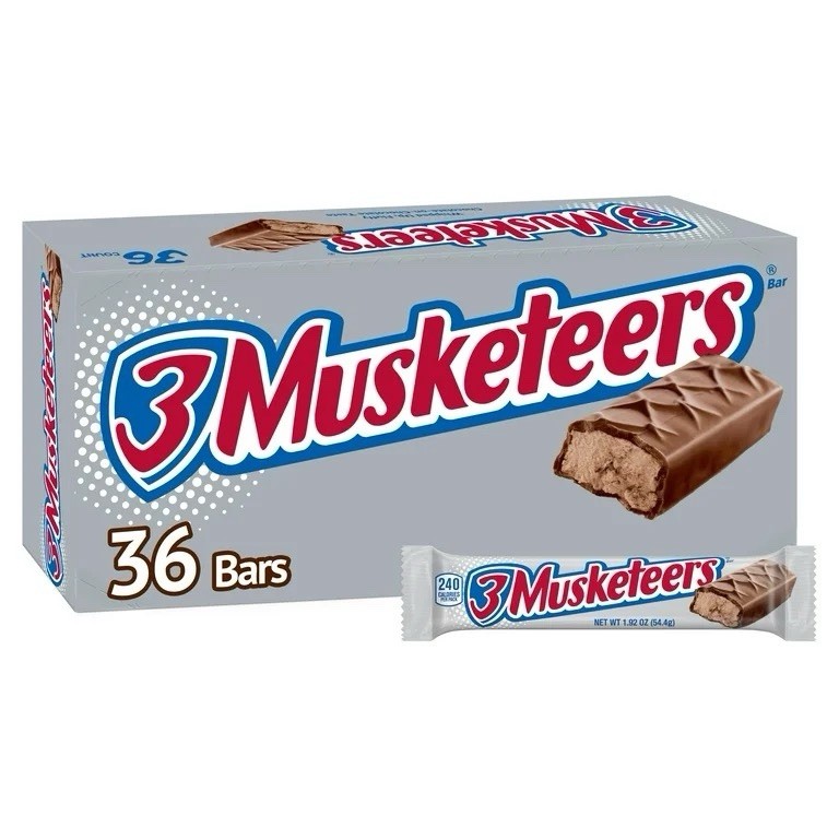 3 Musketeers Chocolate Candy Bars, Full Size, 1.92 oz., 36 pk. – New