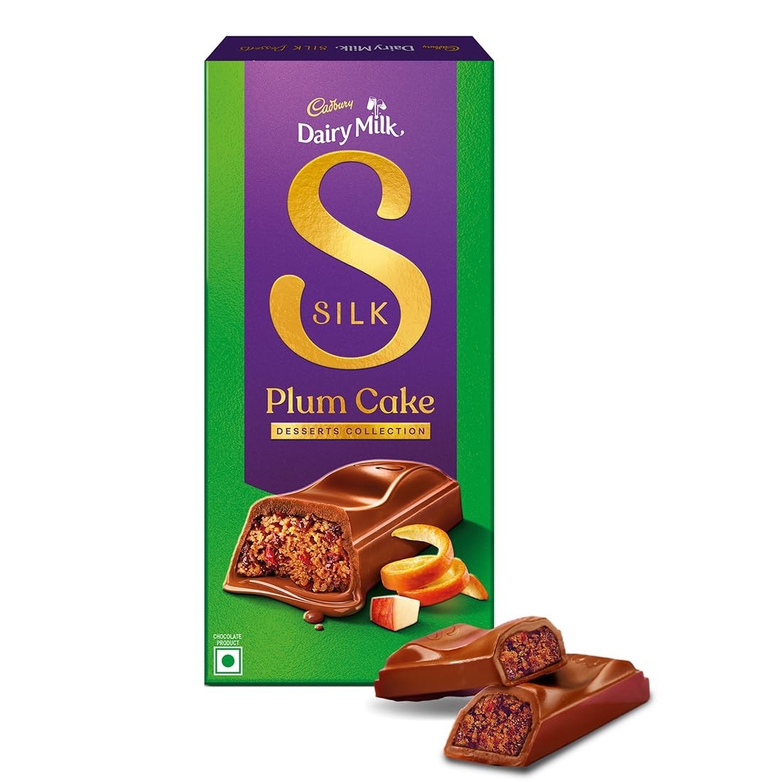 Cadbury Dairy Milk Silk Desserts Plum Cake Chocolate Bar, 70 g