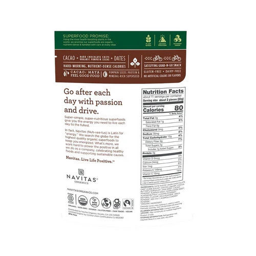 Organic Power Snack Chocolate Cacao 8 oz By Navitas Organics