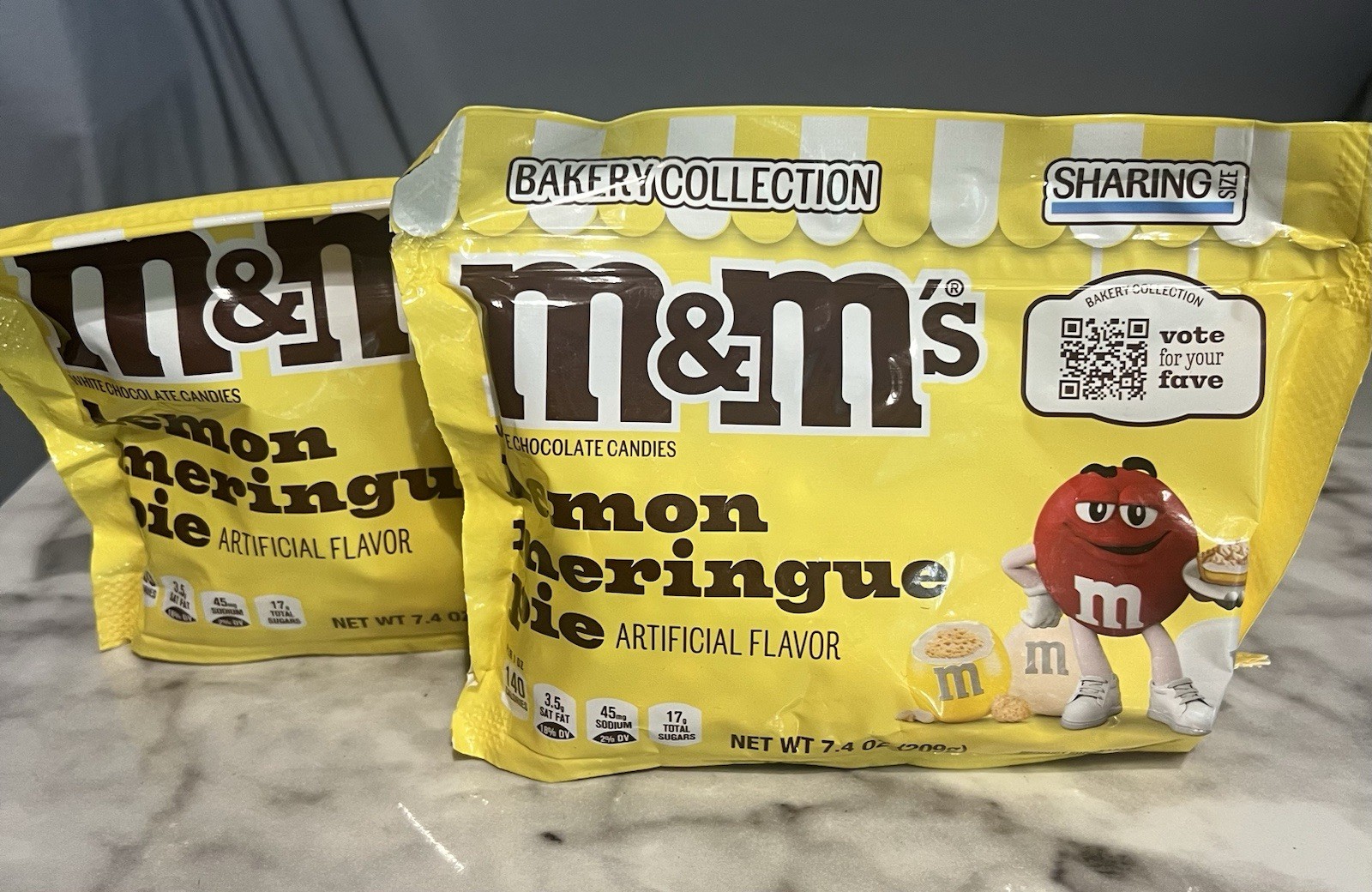 BAKERY COLLECTION M&Ms LEMON MERINGUE PIE 7.4oz bag lot of 2
